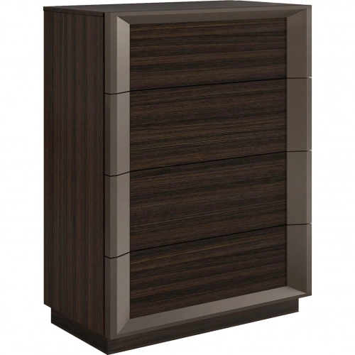 Strato Chest in Black Oak Finish & Brown Metal Lacquer